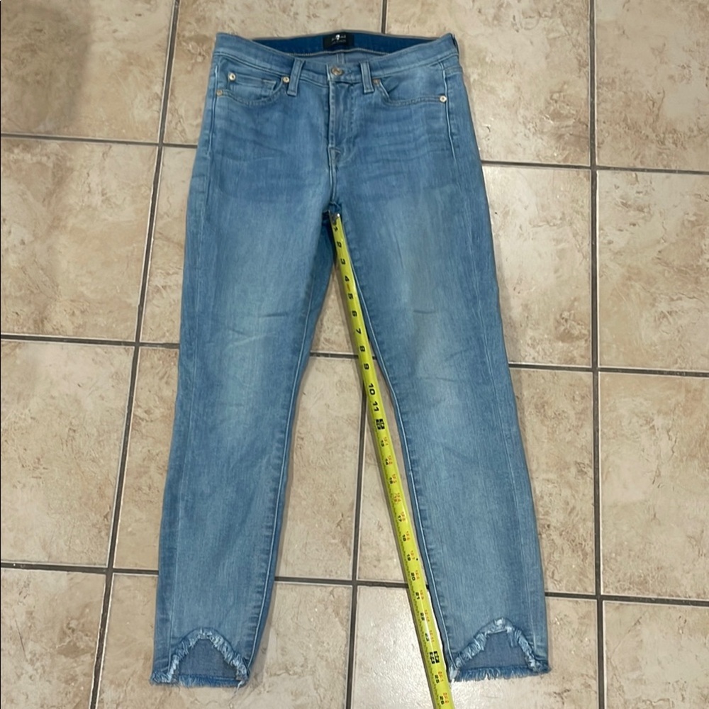 7 For All Mankind Light Blue Ankle Cropped Jeans